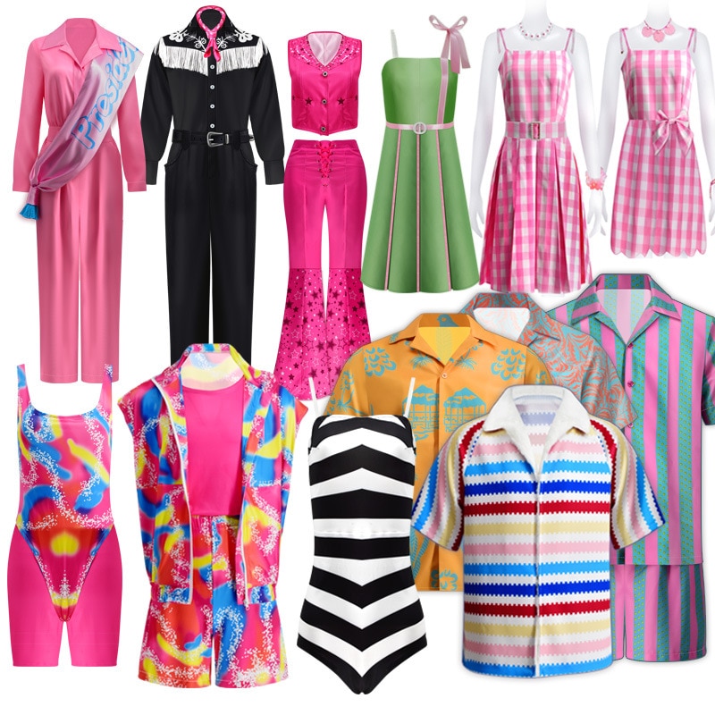 2023 Movie Barbi Costume for Girls Women Ken Ryan Gosling Cosplay Clothes Top Pants Uniform Halloween Carnival Party Costumes