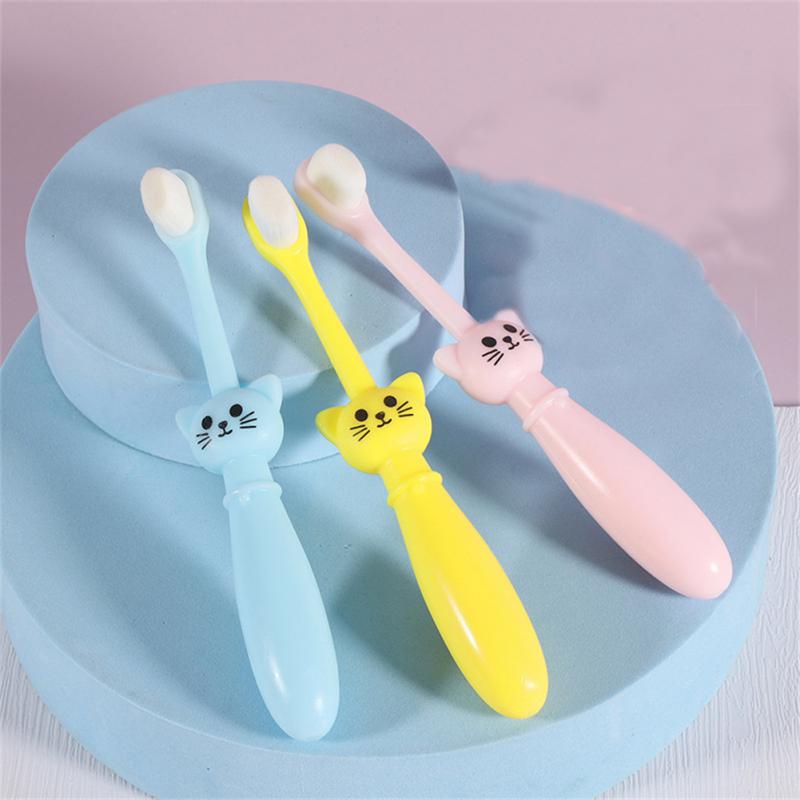 Baby Tooth Brushing Artifact Soft Kid Care Toothbrush Silicone Bristles Cute Cat Toothbrush Baby Toothbrush Manual Cute