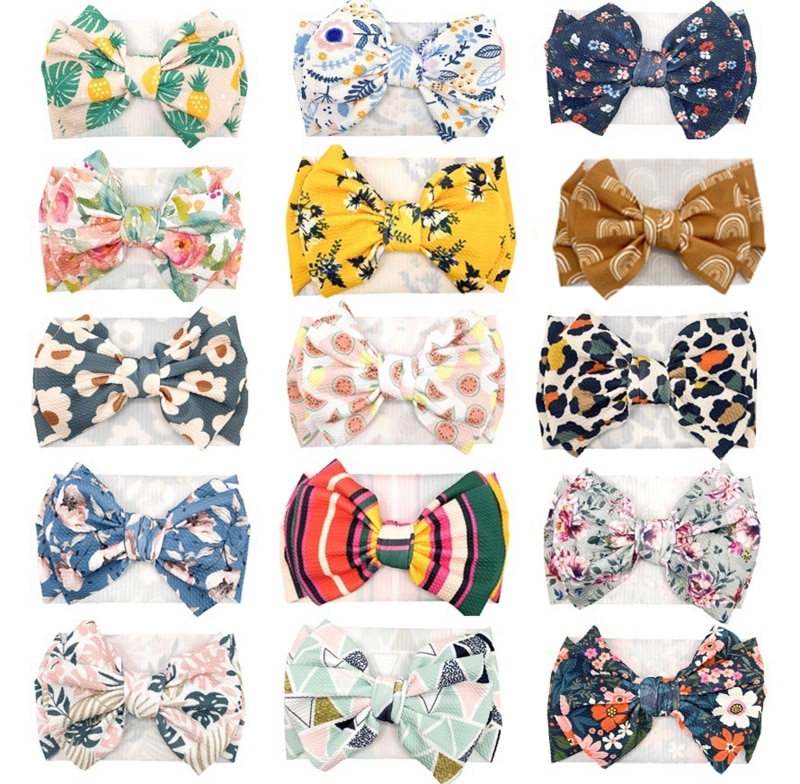 Elastic Bowknot Baby Headband Kids Newborn Infant Headwear Decor for Toddler Girls Baby Shower Party Headdress Props
