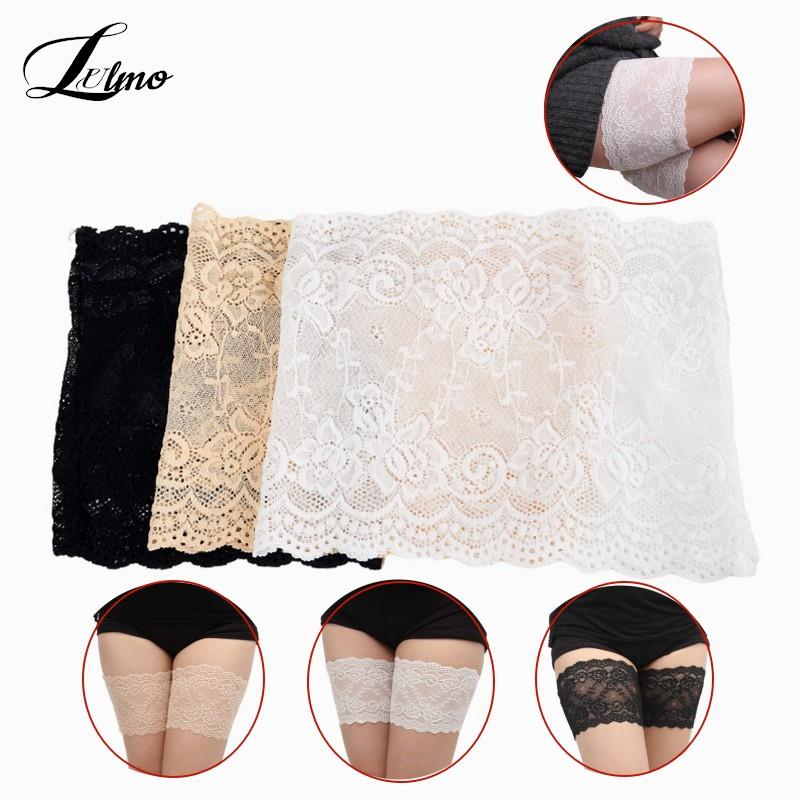 1pair Women Lace Leg Anti Chafing Warmers Summer Sexy Thigh Bands Strips Ladies Inner-thigh Warmers Anti Friction Lace Leg Bands