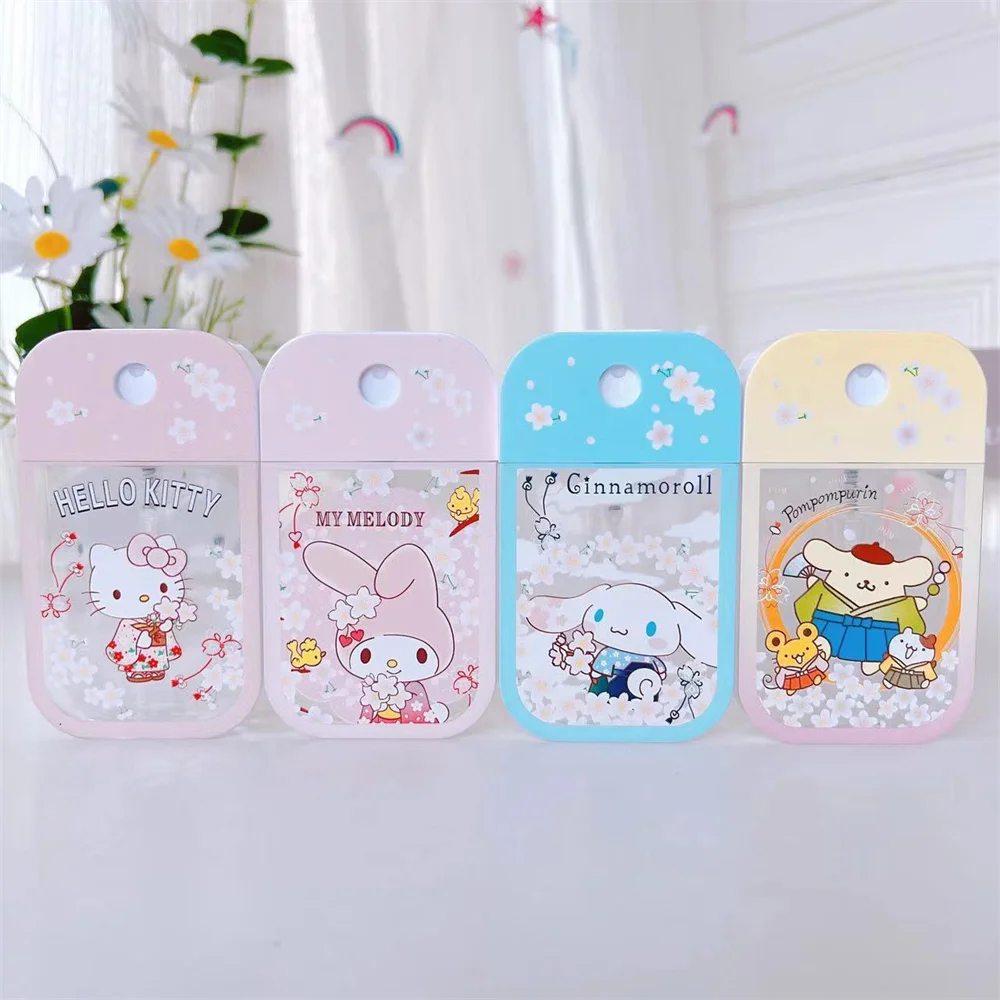 Hello Kitty Spray Perfume Bottle Kuromi Cinnamoroll Portable Press Bottled Sanrio Cherry Blossom