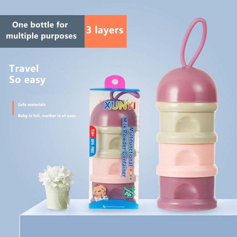 Baby Formula Milk Storage Formula Dispenser Portable Formula Container Non-Spill Stackable Milk Power Container for Travel