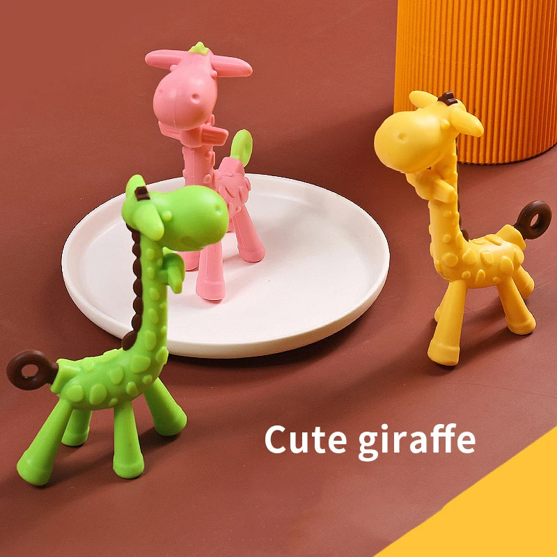 Baby Silicone Teether BPA Free Newborn Dental Care Food Grade Teething Toys Anti-eating Hand Baby