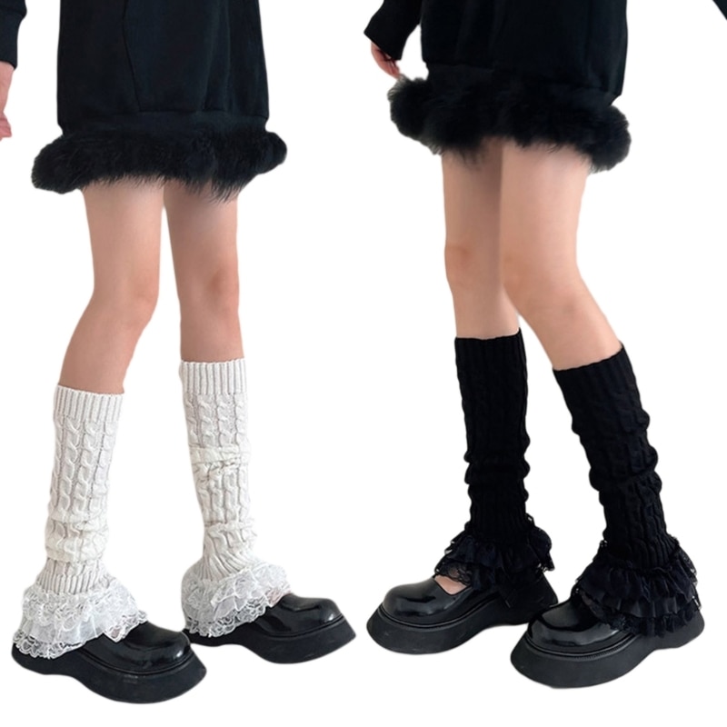 Women Knitting Cover Stockings Ankle High Bandage Boot Long Tube Leg Sleeve