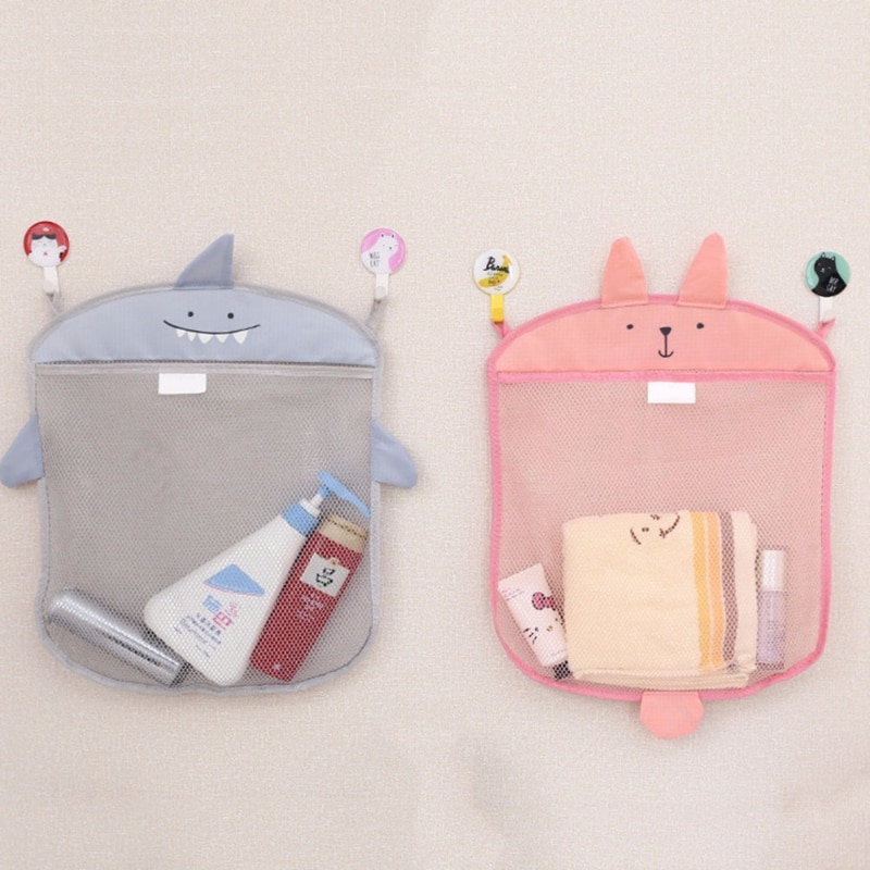 Baby Cartoon Animal Shape Shower Mesh Bag for Bath Toys Hanging Bathroom Storage Toiletries Large-capacity Hanging Bag
