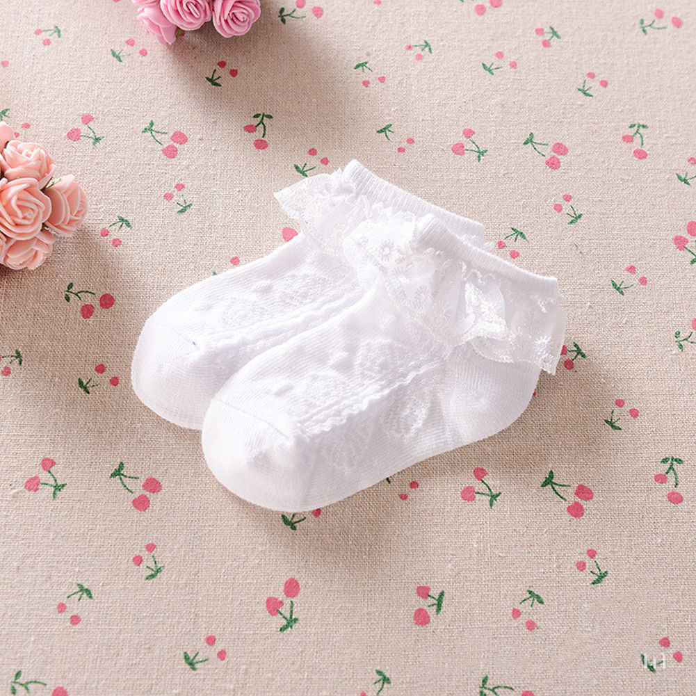 Cotton Summer Eyelet Flower Socks Toddler Baby Child Girls Ruffle Lace Ankle Cotton Dress Socks Princess
