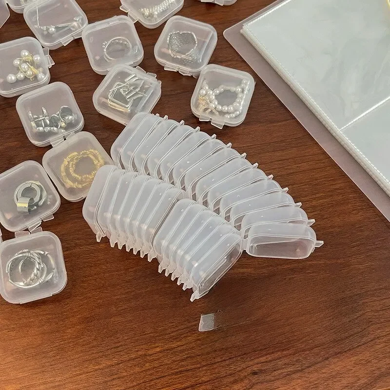 40pcs/set Mini Clear Plastic Storage Box Jewelry Storage Case Transparent Storage Organizer