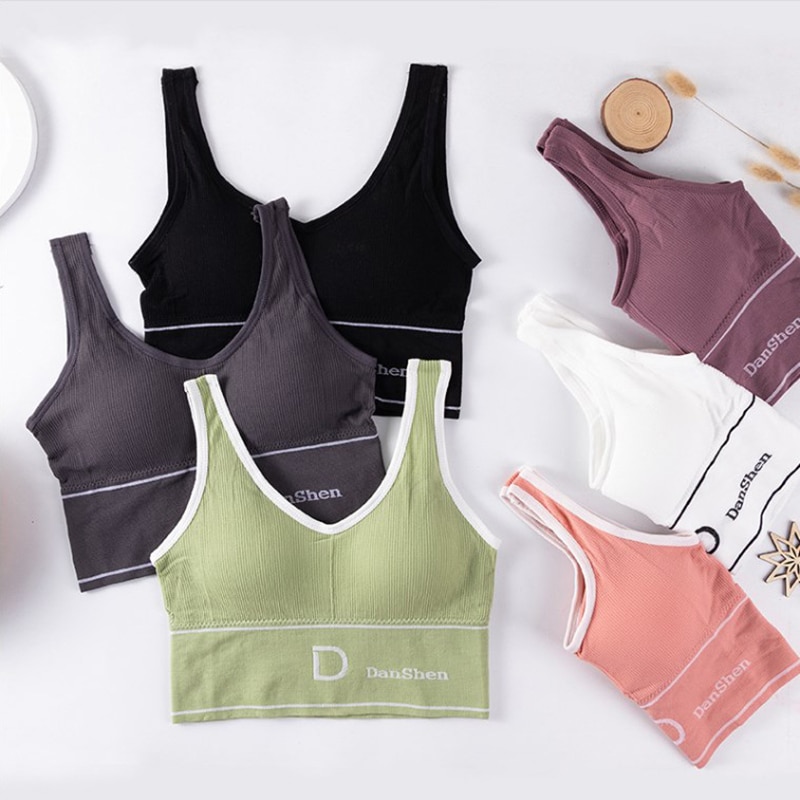 Women Yoga Bra Sleamless Running Vest Workout Underwear Padded Crop Tops Sportswear Brassiere Push Up Fitness Sport Bras