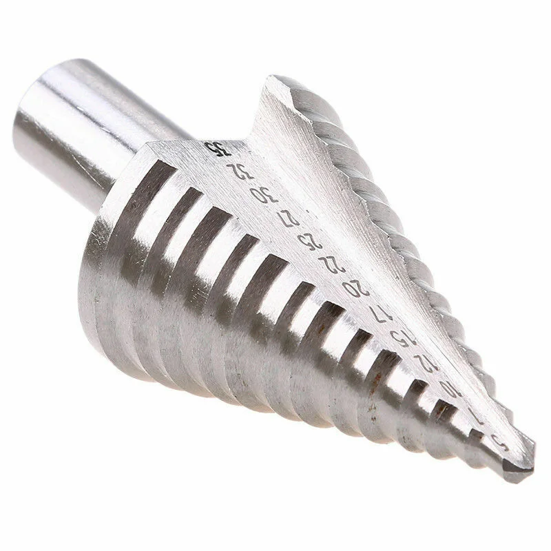5-35mm Titanium Coated Step Drill Bits HSS Straight Groove Step Cone Drill High Speed Steel Wood