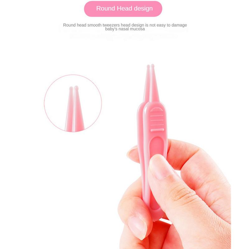 Baby Booger Clip Safe Cleaning Tweezers Round Head Smooth With Dust Cover Anti-skid Design Baby Accessories Newborn