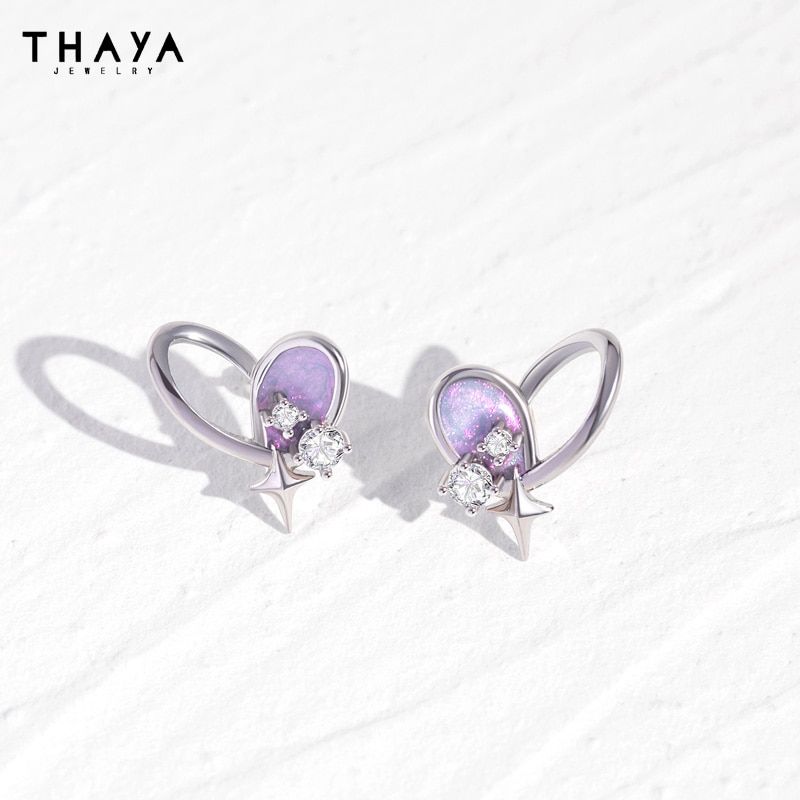 Thaya S925 Silver Needle Women Earrings 2023 Trendy Elegant Stud Earring Fashion Crystal Earring For Women Party Fine Jewelry
