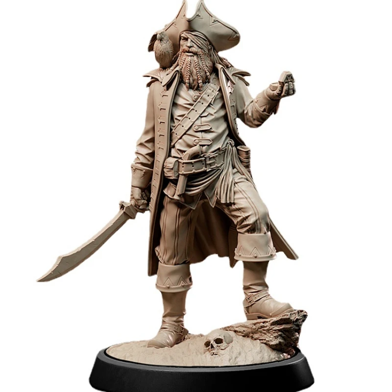 Resin Figure 1/24 Scale 75mm Pirate Captain Diy Assemble Model Kit Unassembled Dioramas Unpainted