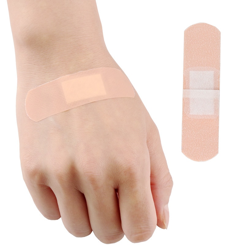 50pcs/set Waterproof Band Aid Skin Patch Breathable Wound Plasters for Dressing Medical Strips PE Adhesive Bandages Tape