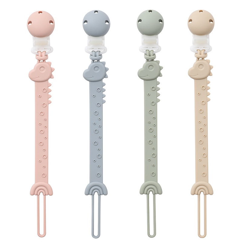Silicone Pacifier Clip, Easy Clean Pacifier Holder Clips Silicone Paci Binky Clips Toddler Toys Strap Dishwasher Safe