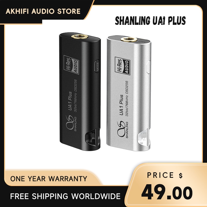SHANLING UA1 PLUS USB DAC AMP Headphone Amplifier dual CS43131 chips Hi-Res Audio PCM 32bit/768kHz DSD256 Type-C to 3.5mm
