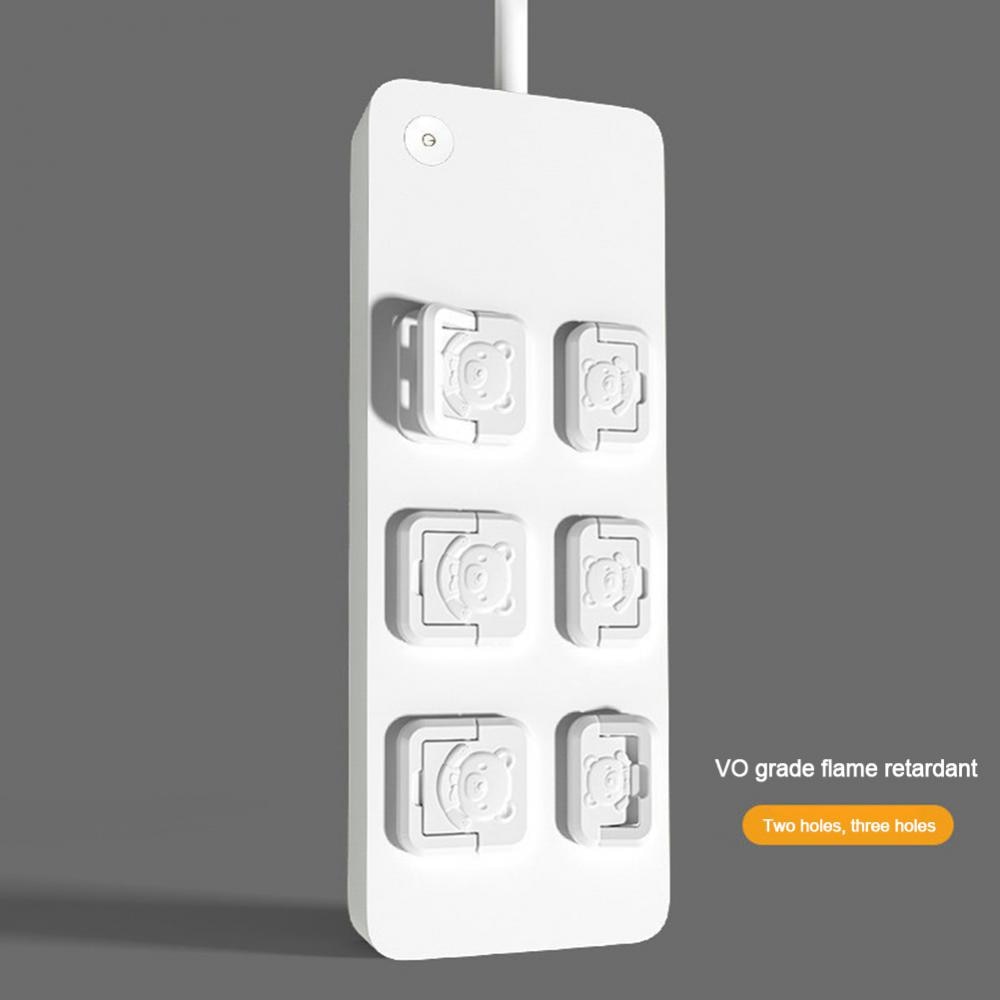 Baby Kids Child Safety Guard Child Safety Anti Shock 2/3 Hole Infant Socket Hole Case Children Care Safe Lock Cover Cute White