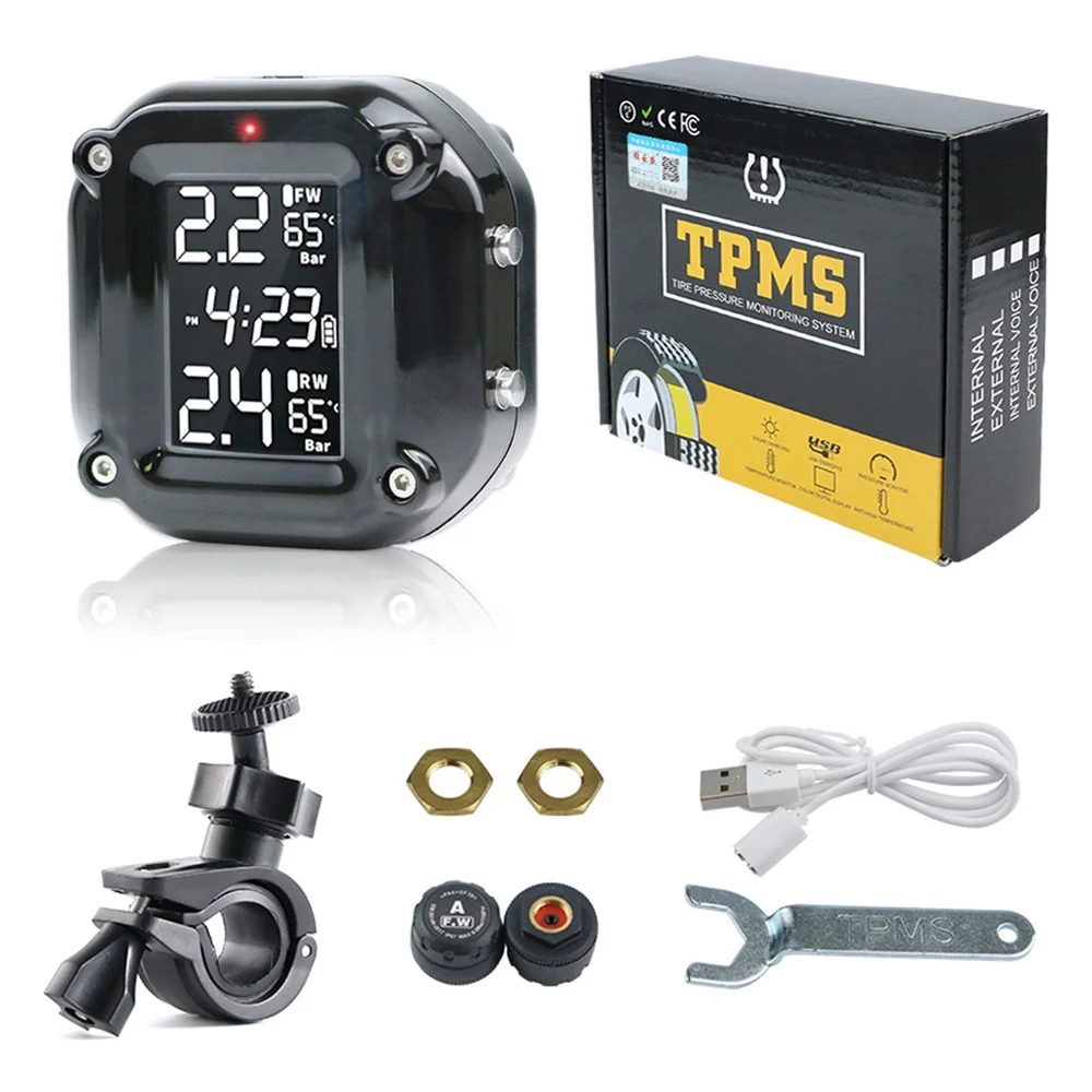 Motorcycle Tire Pressure Sensors Moto TMPS Tire Pressure Monitoring System 2 Wheel Tyre External
