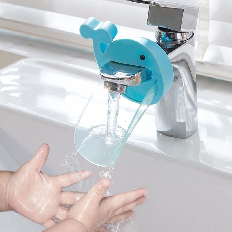 Children Whale Shape Faucet Extender Water-Saving Cartoon Baby Wash-Hand Tap Extension Bathroom Water Tap Accessories