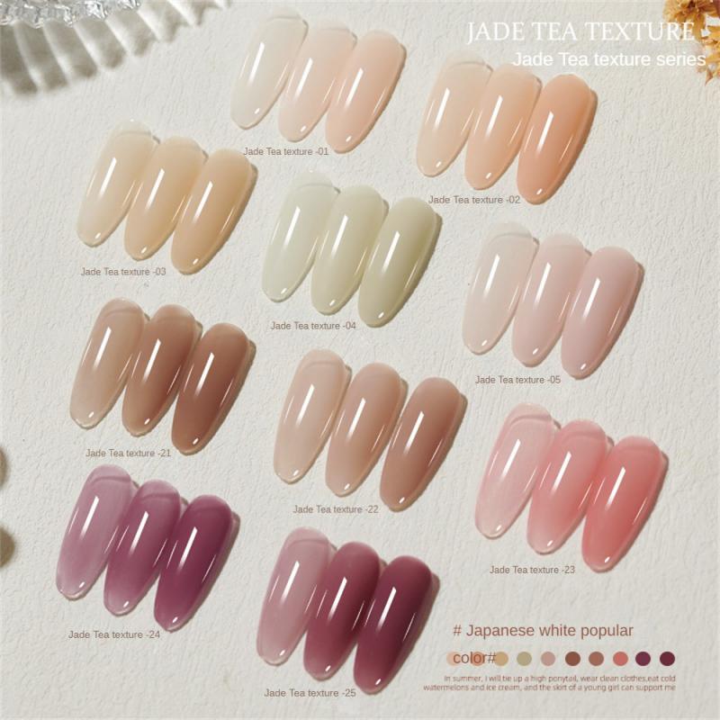 30Colors Ice Transparent Jelly Nail Art Polish Gel Color Semi-transparent Brown Pink Gel Soak Off UV LED Varnish Manicure