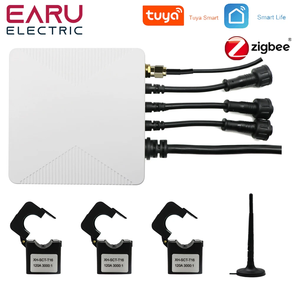 Tuya WiFi ZigBee Smart Energy Meter KWh Power Monitor 3 Phase Single Phase 500A 300A 200A 120A 80A