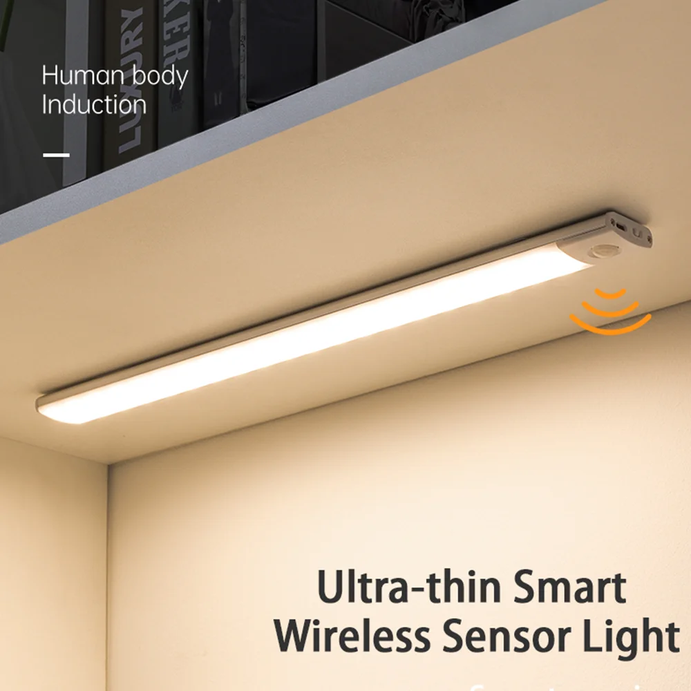 Night Light Motion Sensor Lights USB LED Wireless Under Cabinet Light For Kitchen Cabinet Bedroom