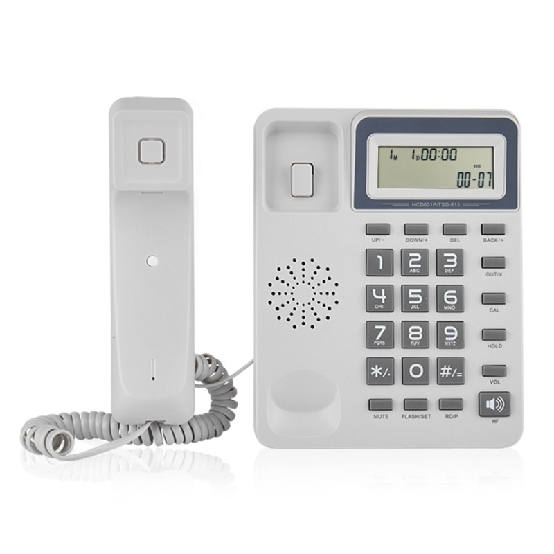 TSD813 Desktop Corded Landline Phone with LCD Display Call Calculator Functions for Home Office Hotels