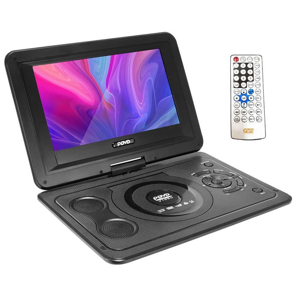 13.9 Inch Portable Home Car DVD Player VCD CD TV Player USB Radio Adapter Support TV/FM/USB Gameing-US Plug
