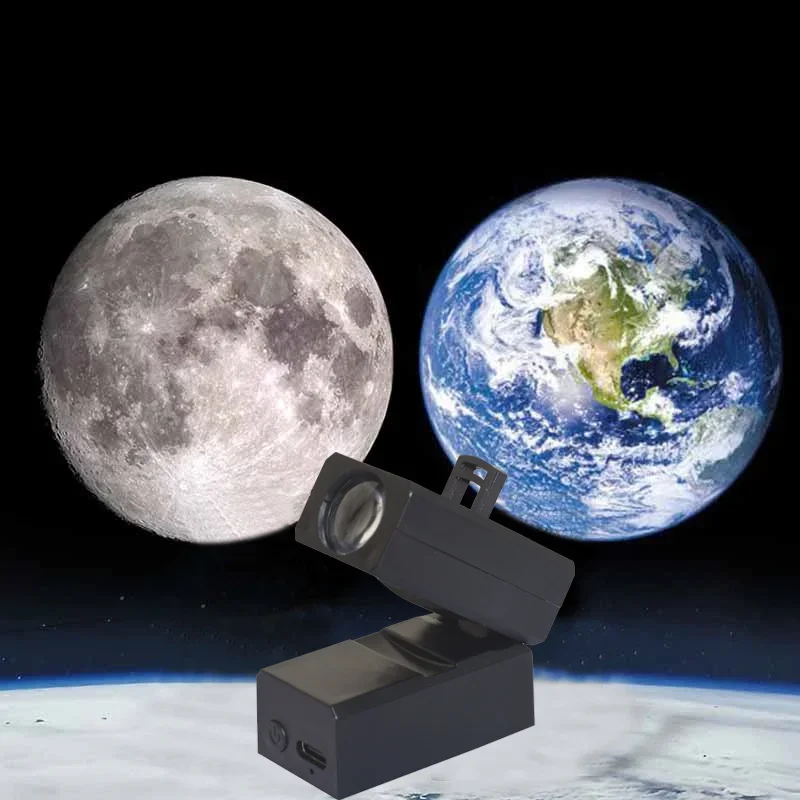 Earth Moon Projection Lamp Rechargeable Star Projector Planet Projector Background Atmosphere Led