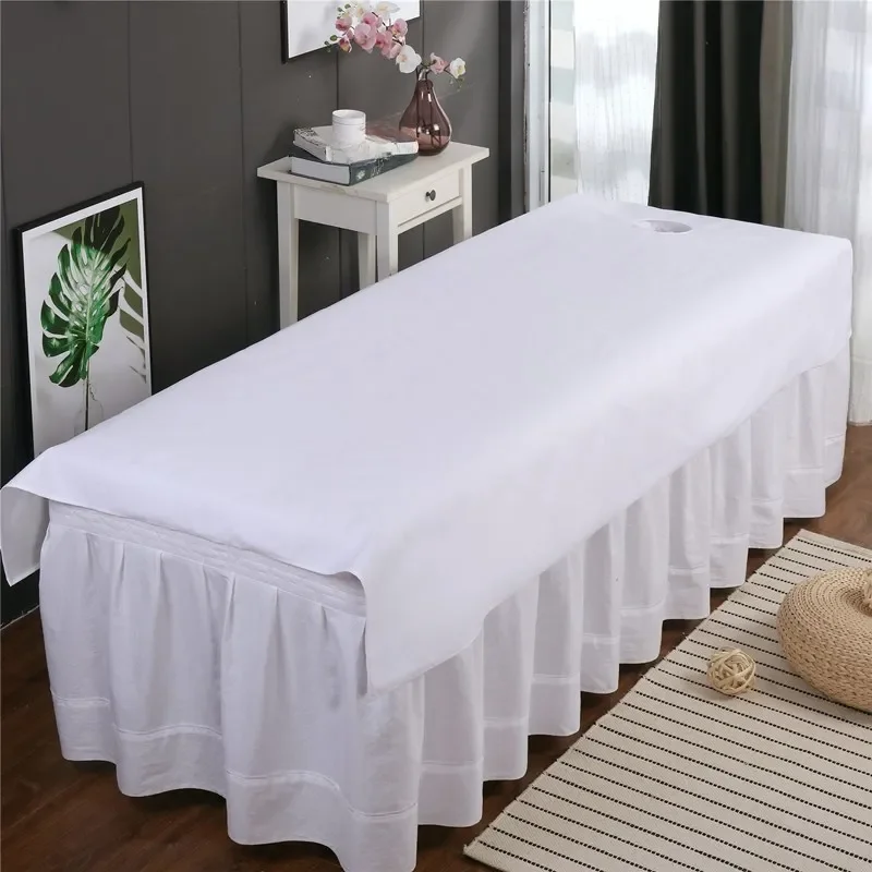 Waterproof Oil-proof Washable Soft Spa Clubhouse Dedicated Breathable With Holes Flat Bed Sheet