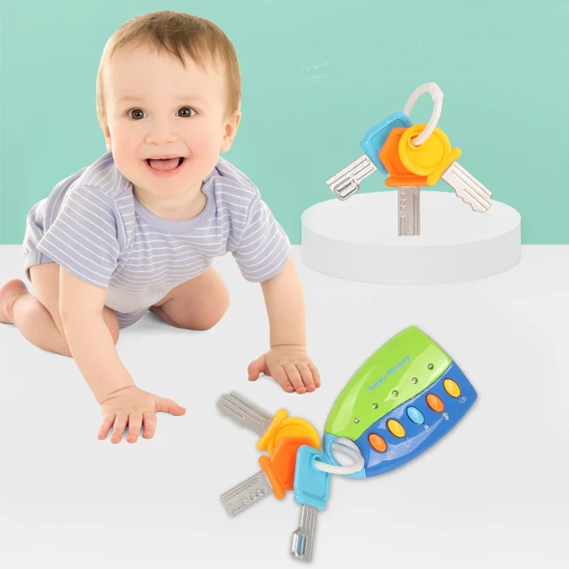 Baby Toy Musical Cartoon Car Key Vocal Sounds Smart Remote Car Voices Pretend Play Educational Toys