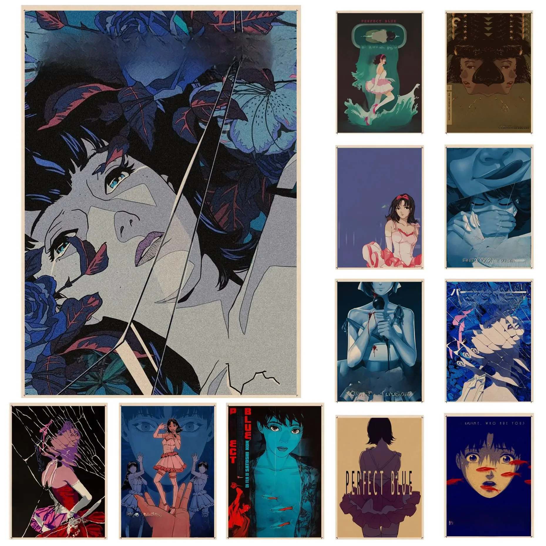 Anime Perfect Blue Anime Posters Vintage Room Home Bar Cafe Decor Aesthetic Art Wall Painting