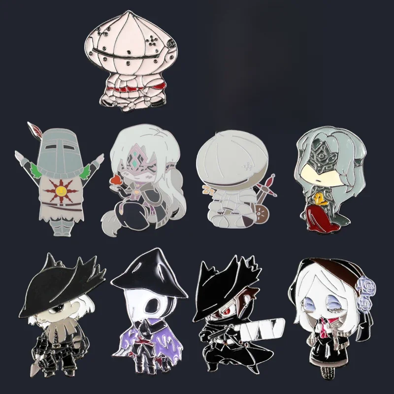 New Bloodborne Dark Souls Brooches Ludwig Maria  Solaire of Astora Artorias Knights Figure Badge