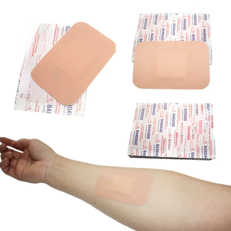 50pcs/set 7.6*5.1CM Large Skin Patch PE Waterproof Square Shaped Band Aid First Aid Accessories