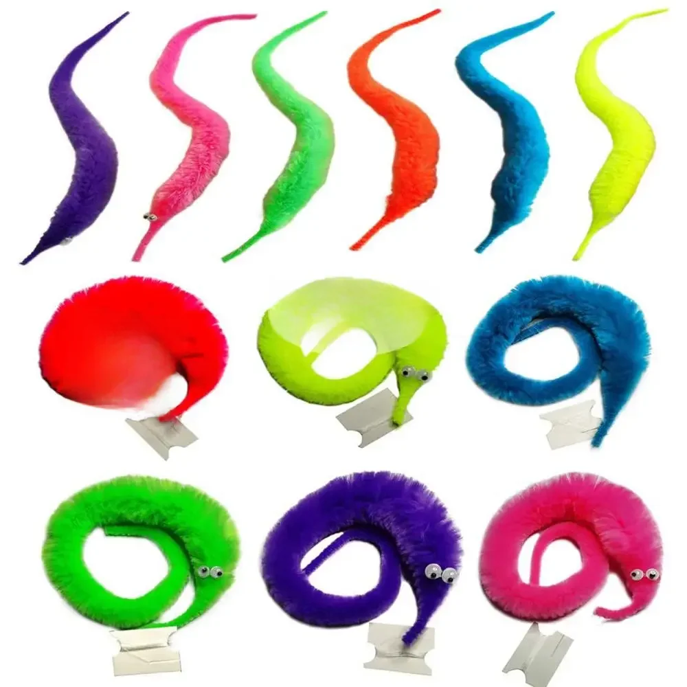 12 Pieces Twisty Worm Magic Toys Party Favors Fuzzy Worm On A String Christmas Halloween Wizard New