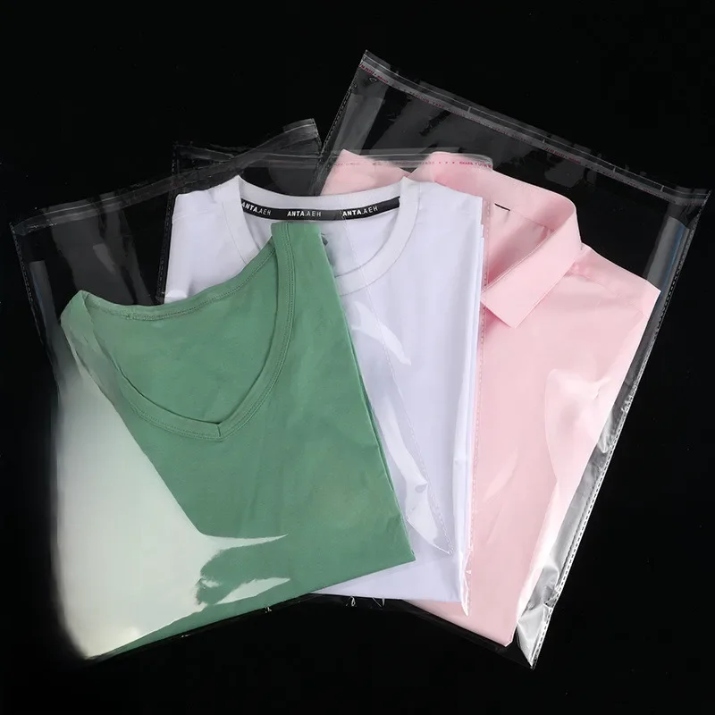 100pcs Transparent Clothes Storage Self Adhesive Bags Accessories Gift Packaging Travel Suitcases