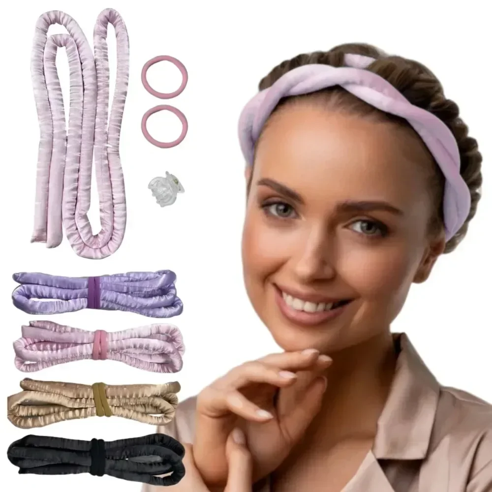 Heatless Curling Rod Headband Soft Hair Curlers No Heat Hair Rollers Lazy Silk Curls Sleeping