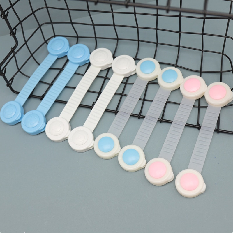 20 PiecesDrawer Door Cabinet Cupboard Toilet Safety Locks Baby Kids Safety Care Plastic Locks Straps Infant Baby Protection Home