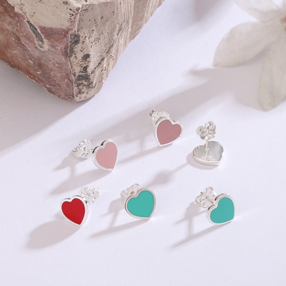 925 Sterling Silver Love earrings for women Classic Enamel Color Exquisite Fashion Jewelry Ins Network Red Same Gift