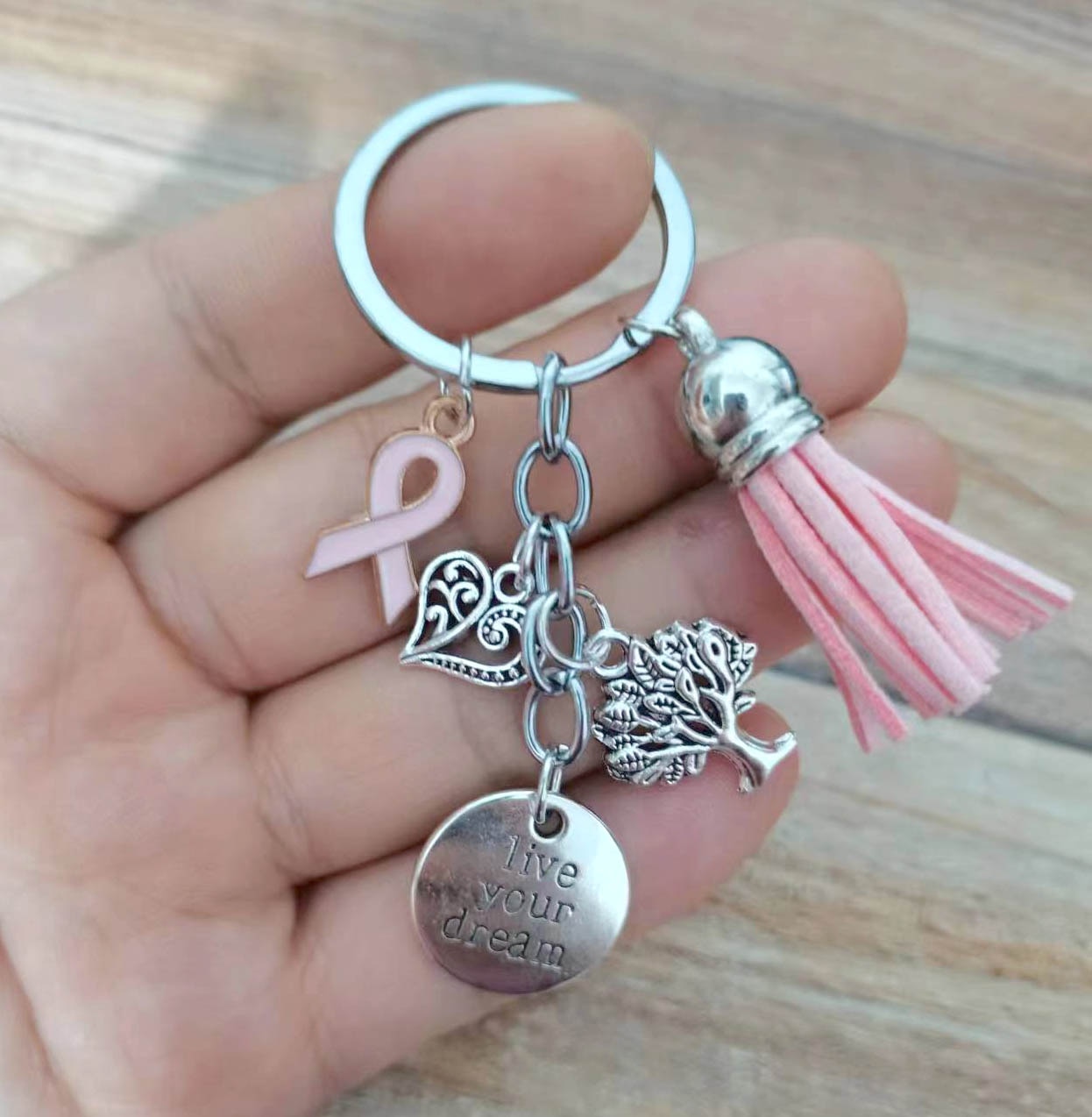 Tree of Life Love Hope Tassel Keychain