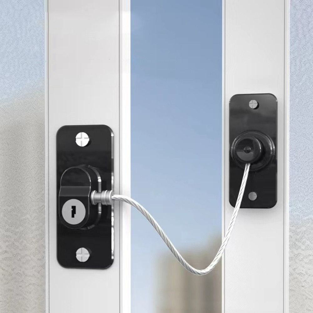 Plastic Windows Lock Refrigerator Lock with Key Children Safety Windows Lock Door Safety Restrictor Sliding Door