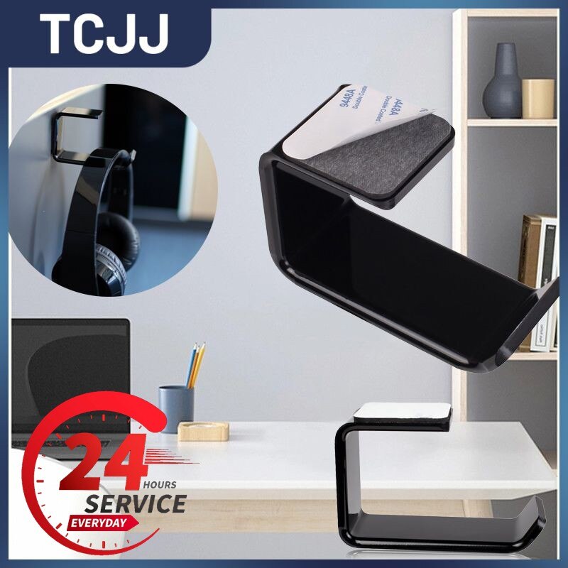 Under The Table Headset Hanger Headphone Stand Protective Cover Acrylic Paste Durable Strong Load Bearing Good Touch Wall Mount