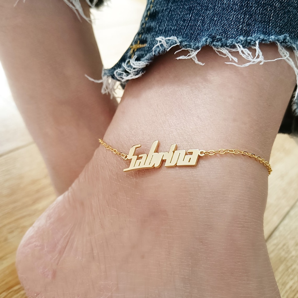 Customized Name Letter Combination Anklets Different Fonts Can Choose a Variety of Chains Exquisite Gifts for Girlfriends or Fam