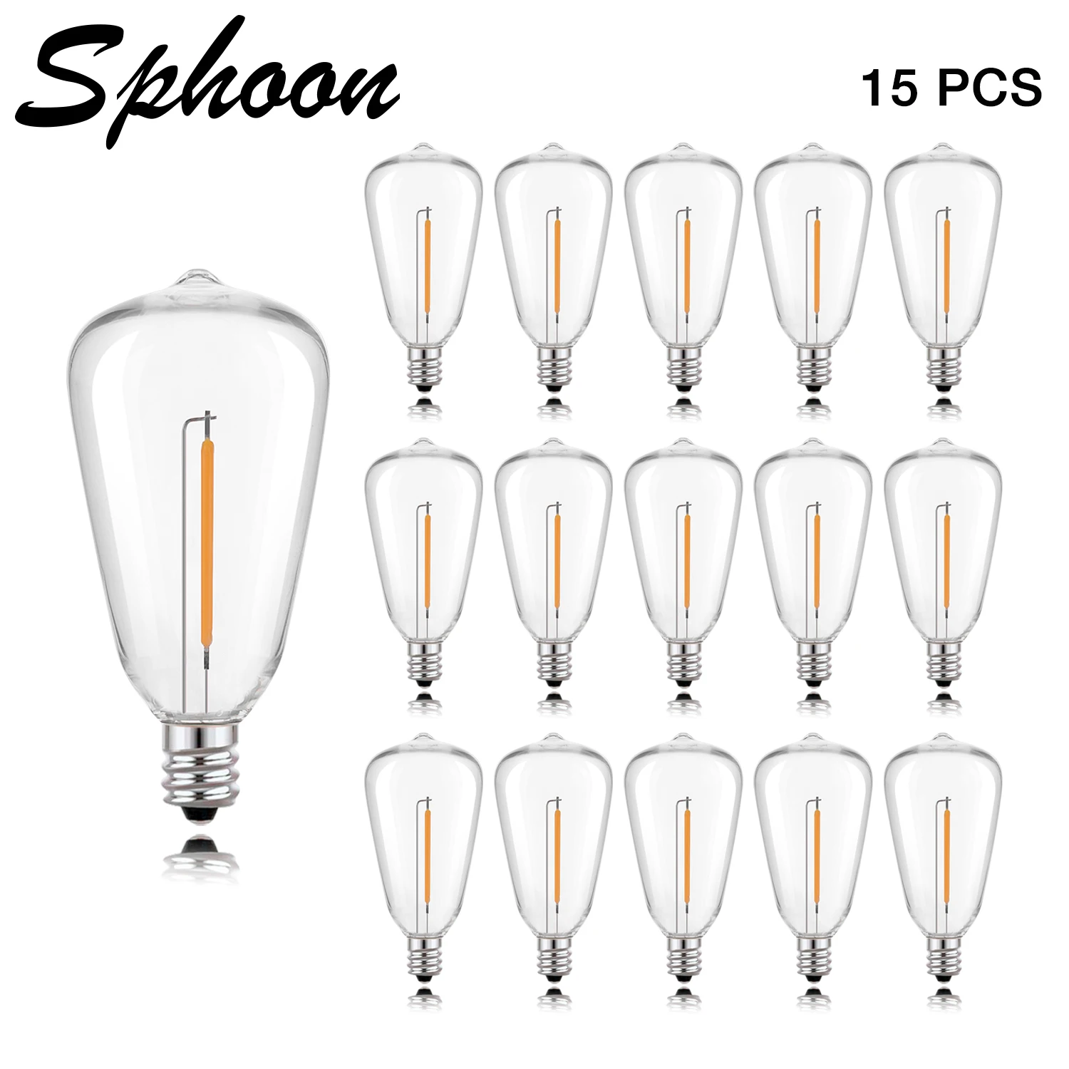 Vintage ST38 Led Replacement Light Bulbs Plastic E12 1W Equvalent 7W Incandescent Decorative