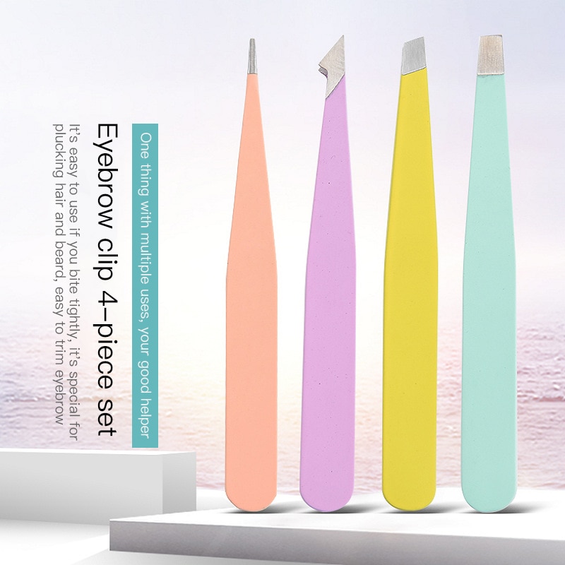 Eyebrow Pliers Eyebrow Clip New Eyebrow Trimming Clip Color Eyebrow Clip Flat And Oblique Mouth Eyebrow Clip Eyelash Tweezers