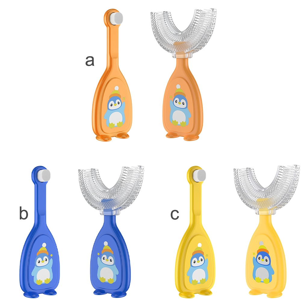 2Pcs Baby Toothbrush Portable Teether U-shaped Soft Silicone Toddler Tooth Brush Gifts Removable Household Children