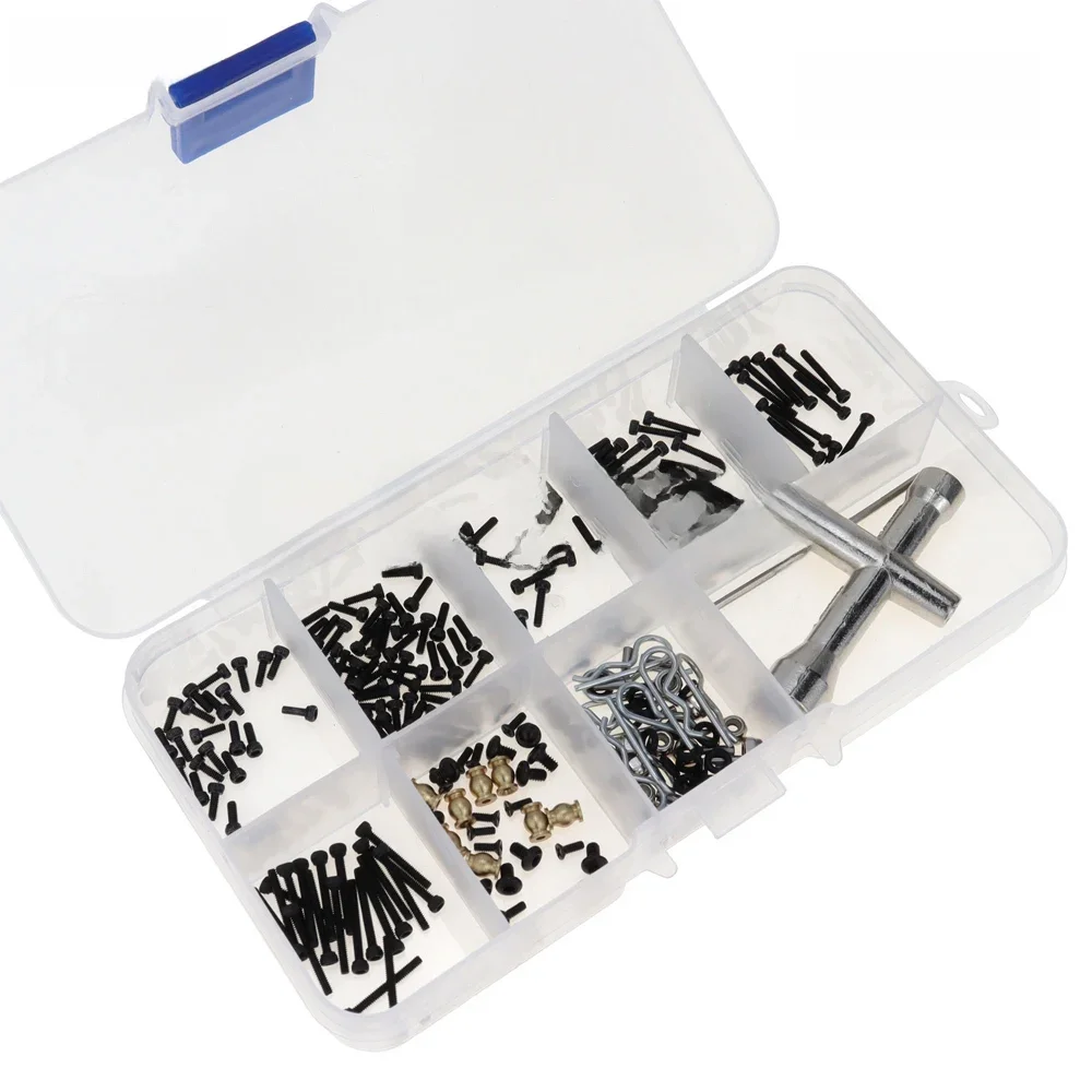 252PCS/set Screws Pins Repair Tools Kit Cross socket wrench with Storage Box for 1/24 Axial SCX24 RC