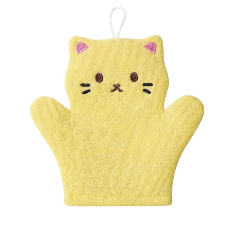Soft Gloves Childrens Bath Towel Painless Cartoon Baby Bath Accessories Cute Bath Towel Scrubbing Gloves Baby Bath Gloves