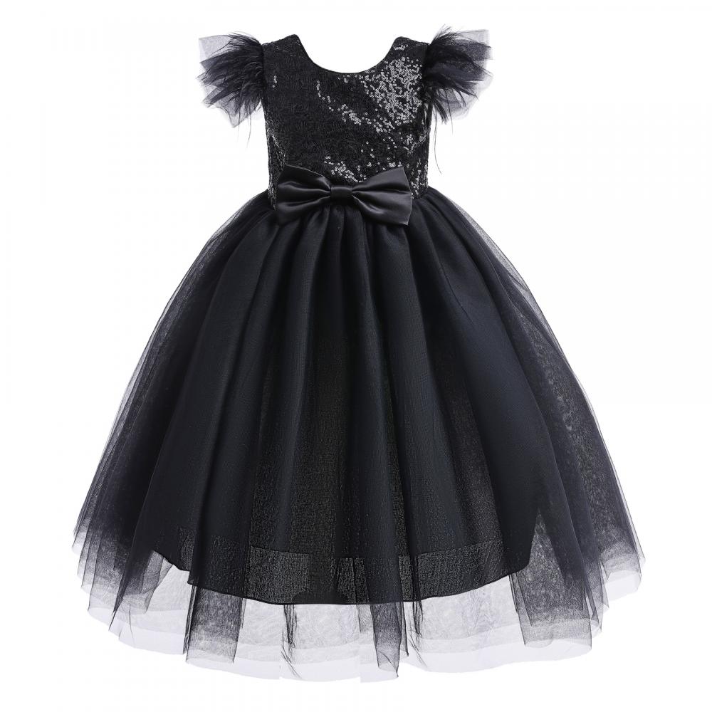 2023 Princess Baby Girls Gala Dress Junior Girls Sequins Backless Tulle Ball Gown for Banquet Children Formal Occasions Dresses