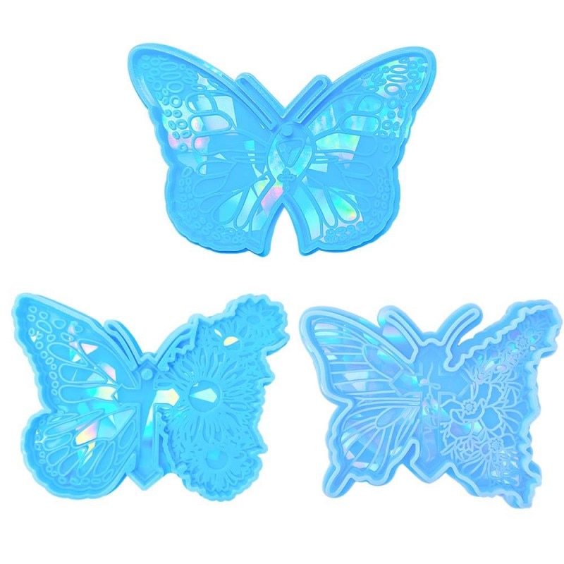 DIY Holographic Laser Butterfly Pendant Silicone Mold Creative Butterfly Shape Keychain Bag Car Pendant Crystal Epoxy Resin Mold