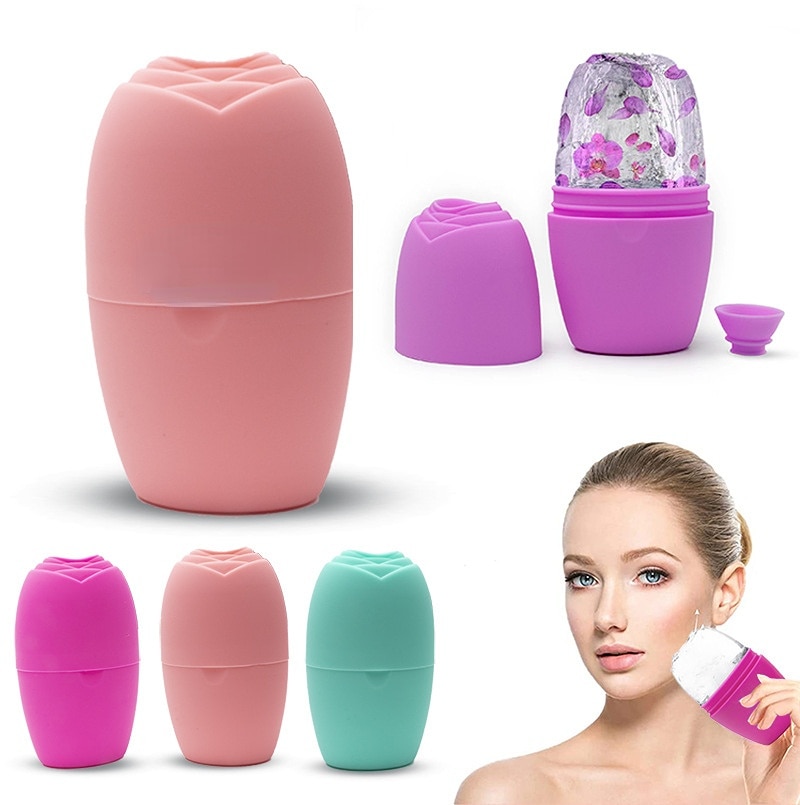 1pcs Silicone Ice Mold Face Massager Reusable Icing Rolling Trays Contouring Eye Roller Freezable Face Lifting Skin Care Tools